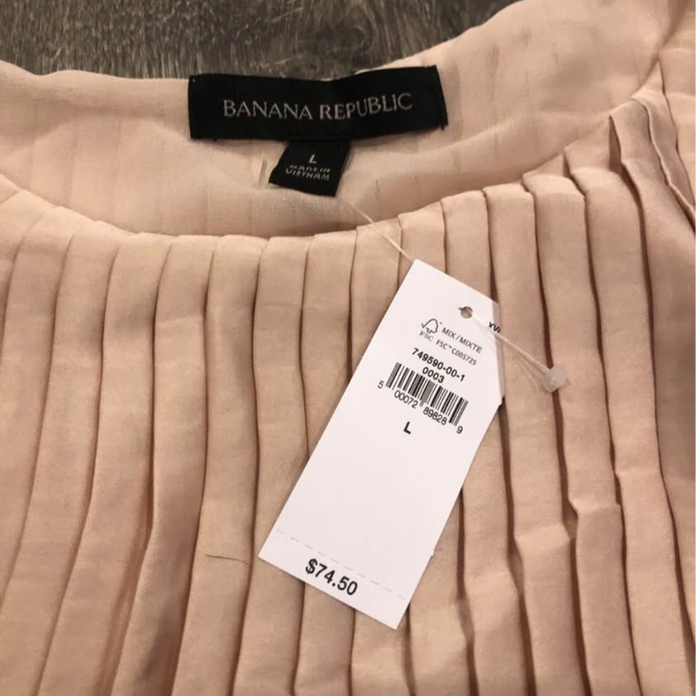 Banana Republic Satin Pleated Top